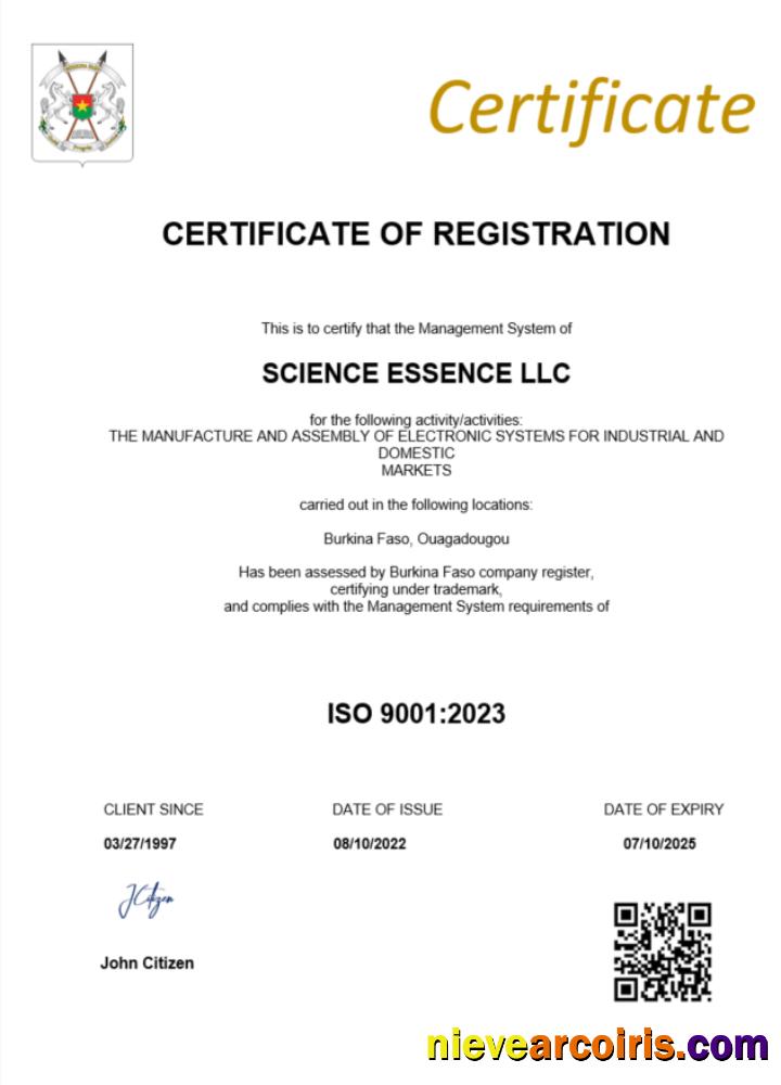 Burkina faso  certificate of registration